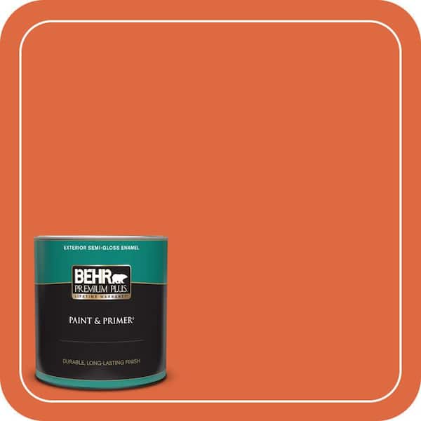 BEHR PREMIUM PLUS 1 qt. #P200-7 Bonfire Night Semi-Gloss Enamel Exterior Paint & Primer