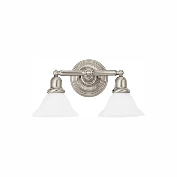 Generation Lighting Sussex 2-Light Brushed Nickel Bath Light with LED Bulbs