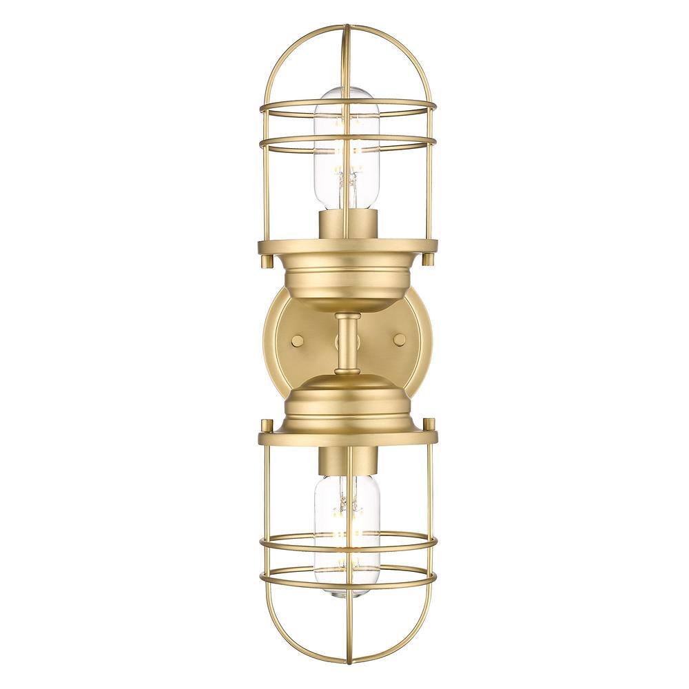Brushed Champagne Bronze Nautical Industrial Sconce