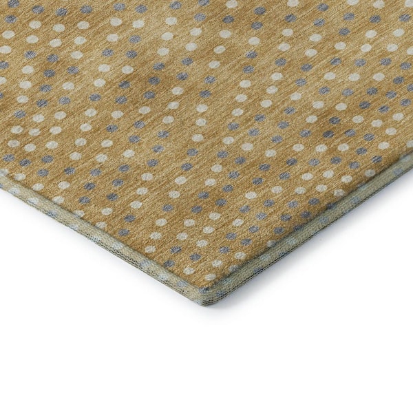 Mayfield Premium Machine Washable Abstract AMF1021 Gold 8 ft. x 10 ft. Area Rug