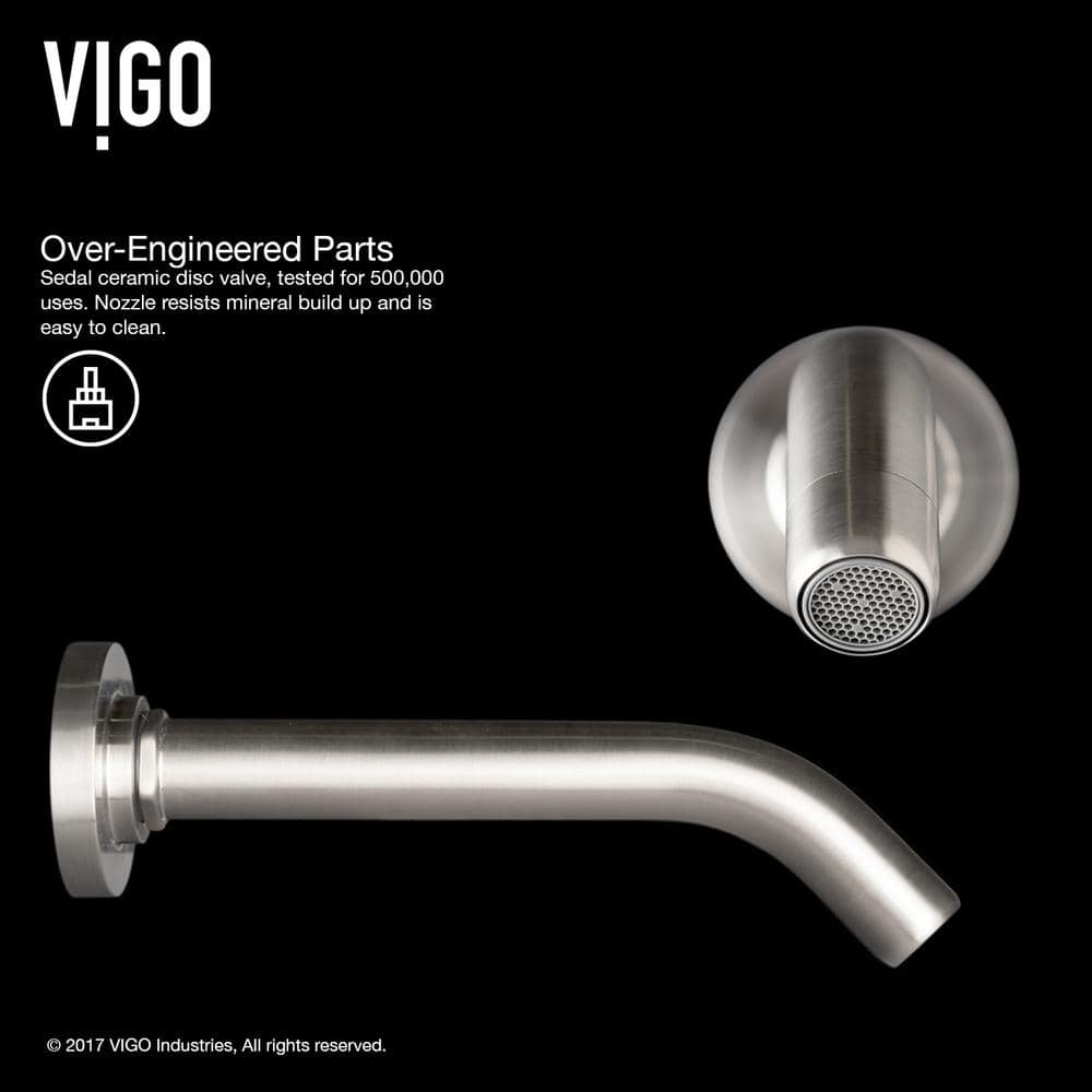 Modern Black and Nickel Wall Mounted Widespread Faucet