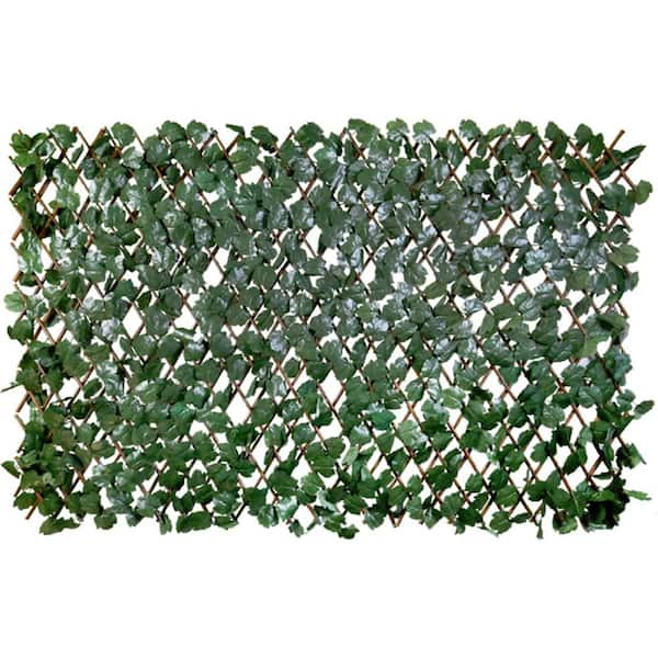 BANSA ROSE 48in. Hx18 in. W Privacy Stretchable Polyethylene Garden Fence Double-Sided Faux Ivy Sweet Potato Leaves Fence, 1-Pieces