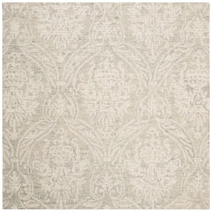 Abstract Gray/Ivory 6 ft. x 6 ft. Square Medallion Area Rug