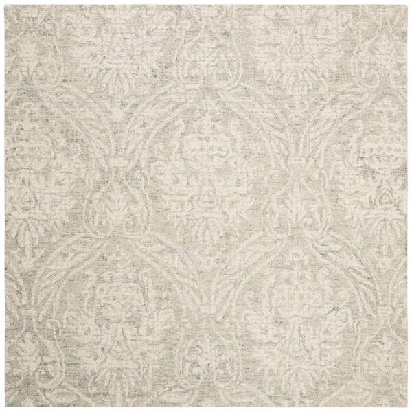 SAFAVIEH Abstract Gray/Ivory 6 ft. x 6 ft. Square Medallion Area Rug