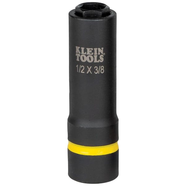 Klein Tools 1/2 in. and 3/8 in. 2-in-1 Impact Socket, 6-Point