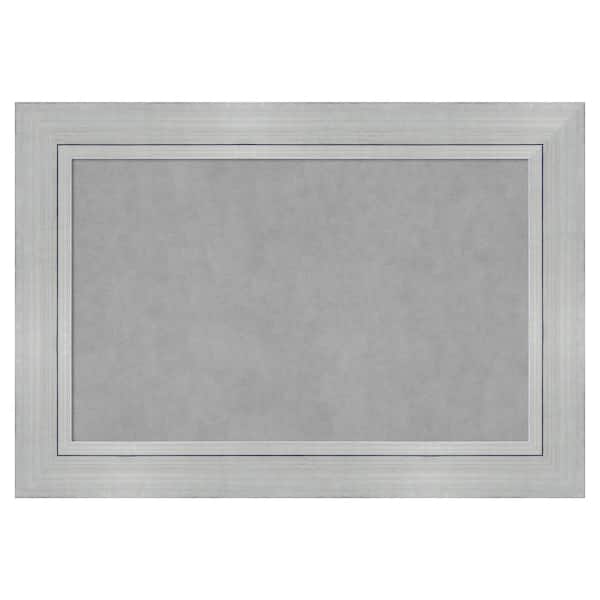 Amanti Art Romano Silver 39 in. x 27 in Framed Magnetic Board