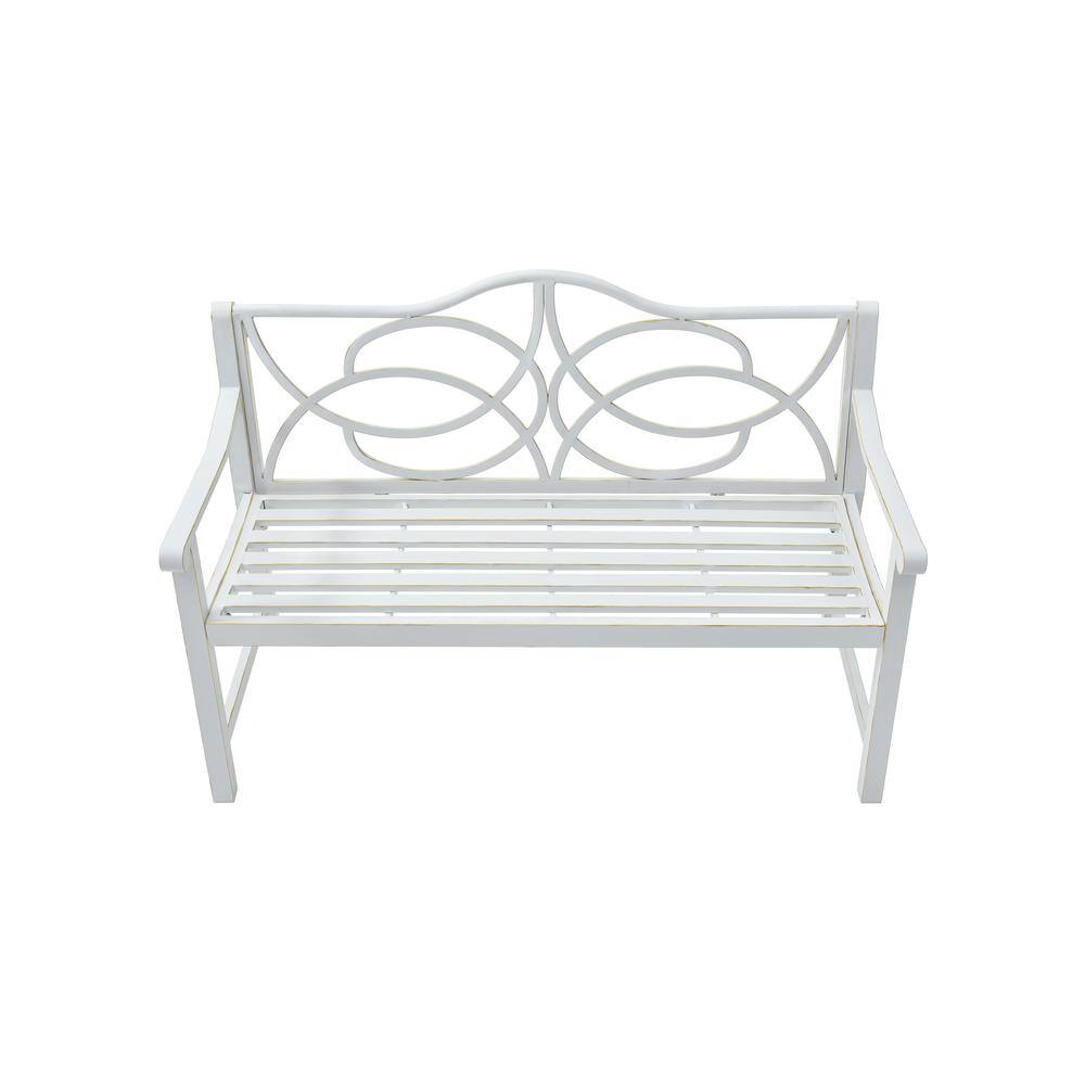 2-3 Person Patio Bench,White Iron Metal Steel Frame Outdoor Garden Patio Bench price history on PriceWatchPro