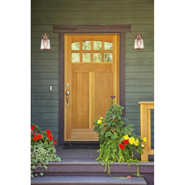 Emma Jane 1-Light Washed Copper Outdoor Wall Lantern Sconce