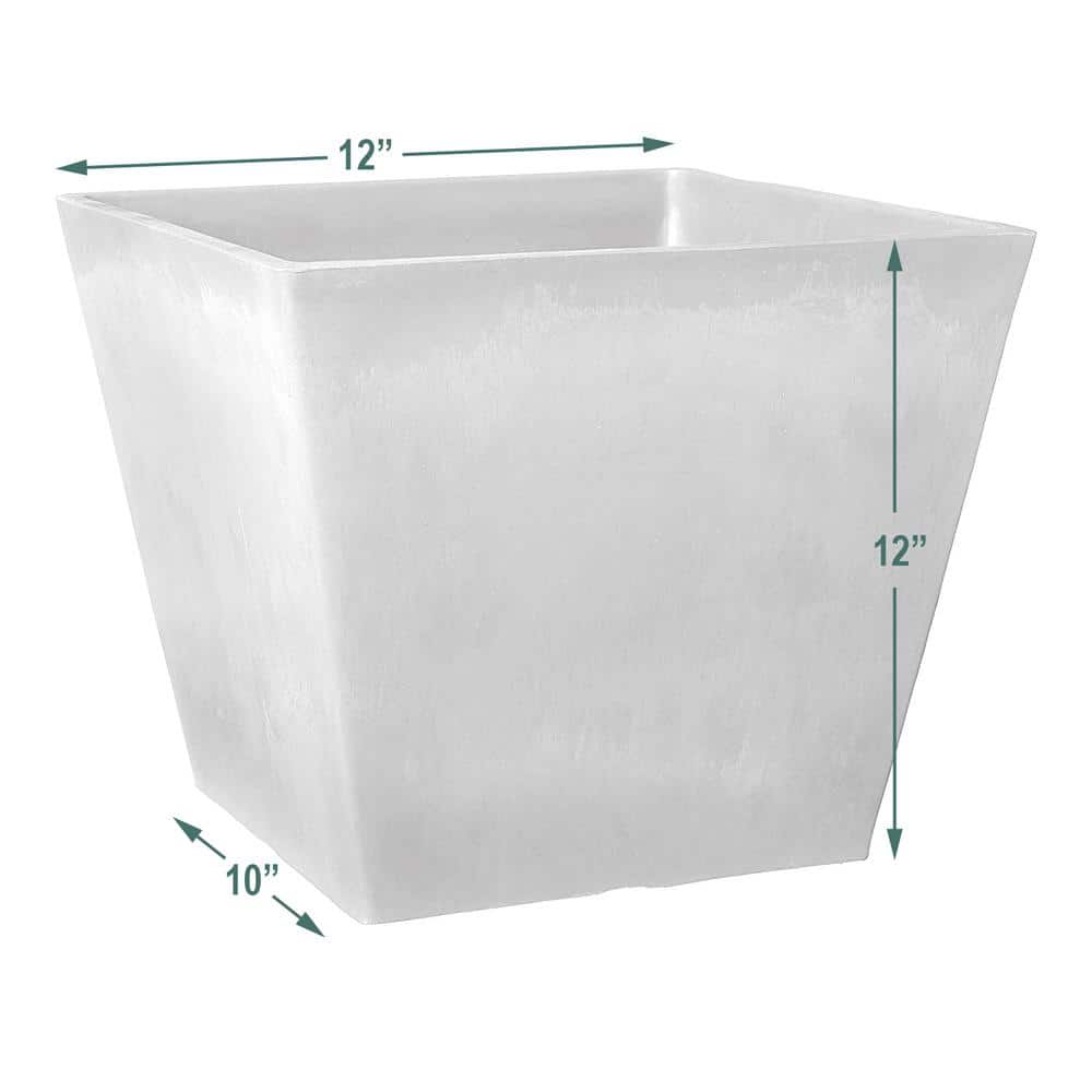 Medium Dark Charcoal Recycled Plastic Square Planter