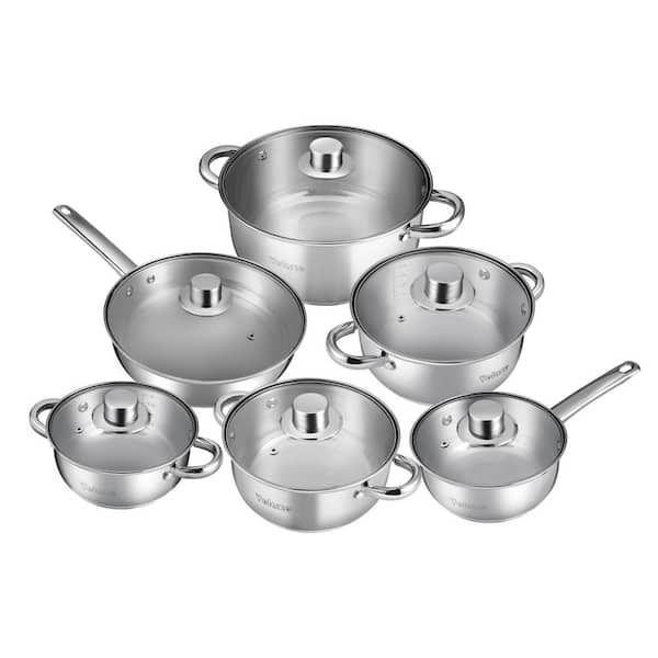 Gibson Abruzzo Stainless Steel 12 Piece Cookware Set