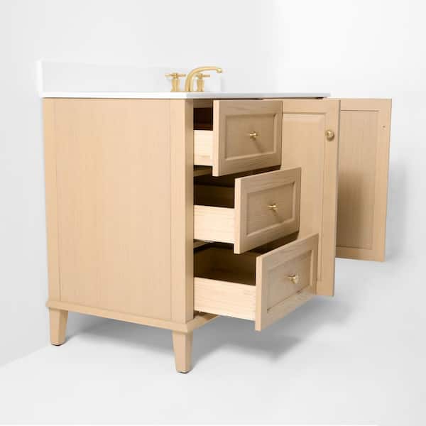 Ancerre Designs Hannah 42 in. W Right Offset Bath Vanity in Oak