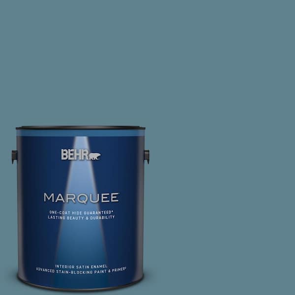 BEHR MARQUEE 1 gal. #S470-5 Blueprint One-Coat Hide Satin Enamel Interior Paint & Primer