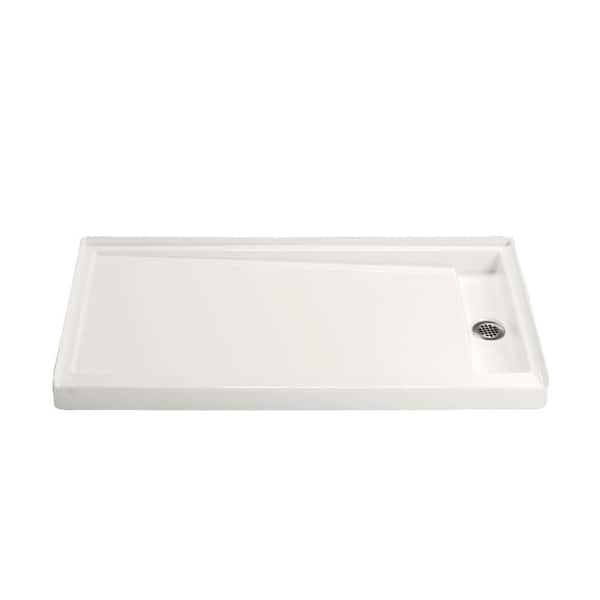 KOHLER Groove 60 in. x 32 in. Single Threshold Shower Base with Right-Hand Drain in White