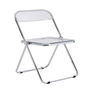 White Clear Transparent Pc Plastic Folding Chair (Set of 2)