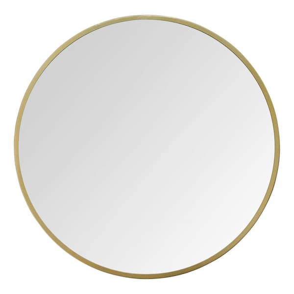 Stratton Home Decor Medium Round Gold Casual Mirror (28 in. H x 28 in. W)
