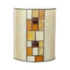It's Exciting Lighting Stained Glass Half Moon Rain Forest LED Sconce with  3 Stage Dimmer IEL-AMB3000 - The Home Depot