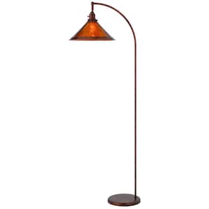 65 in. Rust 1 Dimmable (Full Range) Standard Floor Lamp for Living Room with Metal Empire Shade