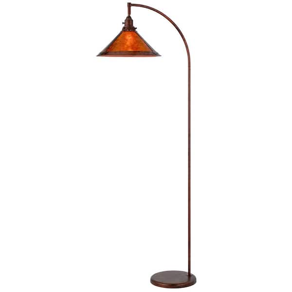 HomeRoots 65 in. Rust 1 Dimmable (Full Range) Standard Floor Lamp for Living Room with Metal Empire Shade