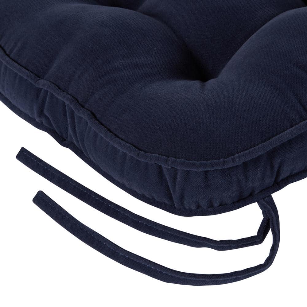 Denim Blue Nylon Microfiber Rocking Chair Cushion Set