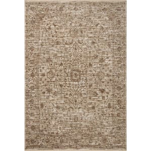 Sorrento Bark/Natural 2'-7" x 10' Oriental Fringe Runner Area Rug