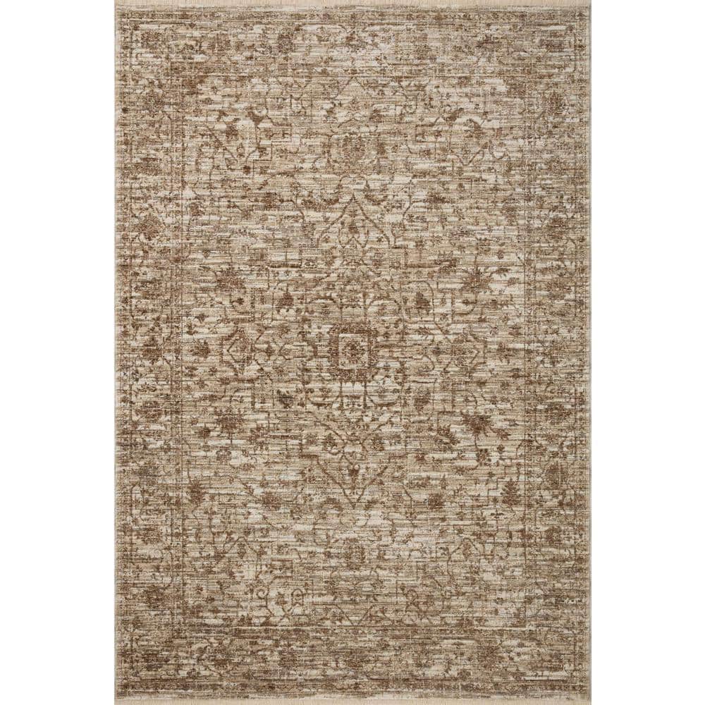 Sorrento Bark/Natural 6 ft. 7 in. x 9 ft. 10 in. Oriental Fringe Area Rug price history on PriceWatchPro