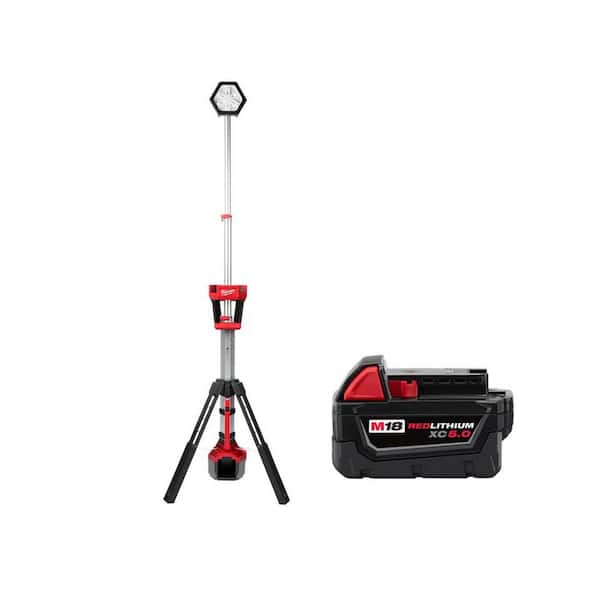 M18 18-Volt Lithium-Ion Cordless Rocket Dual Power Tower Light w/5.0ah Battery