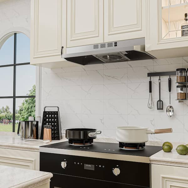 30in. 300 CFM Convertible Under Cabinet Range Hood with LED, Long Term Warranty and 2-Way Venting in Stainless Steel