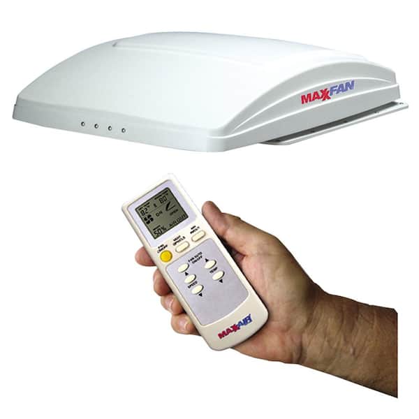 MaxxFan Deluxe Remote Control RV Ventilator System, White Lid