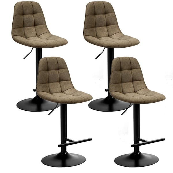 Gymax 45 5 In H Adjustable Bar Stools, Comfortable Swivel Counter Stools With Backs