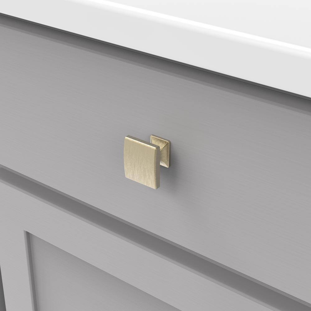 Champagne Bronze Square Cabinet Knobs 10-Pack with Mounting Hardware