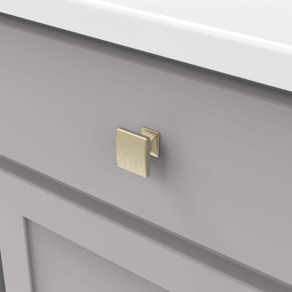 Champagne Bronze Square Cabinet Knob with Mounting Hardware