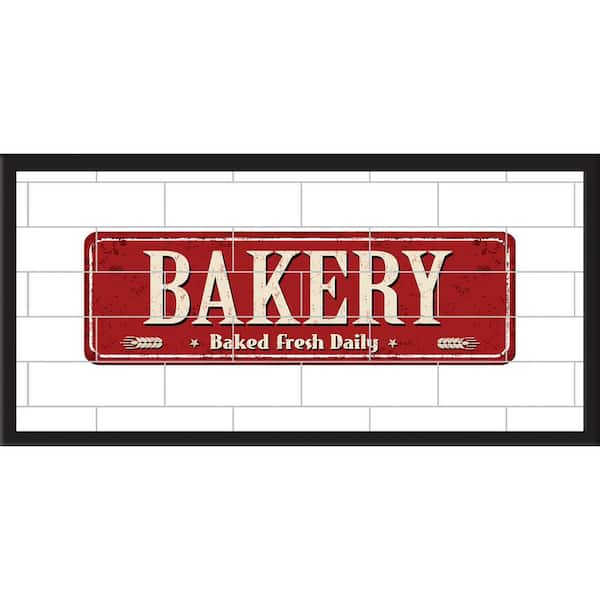 RoomMates Red and White Bakery Tile and Type Framed Wall Art
