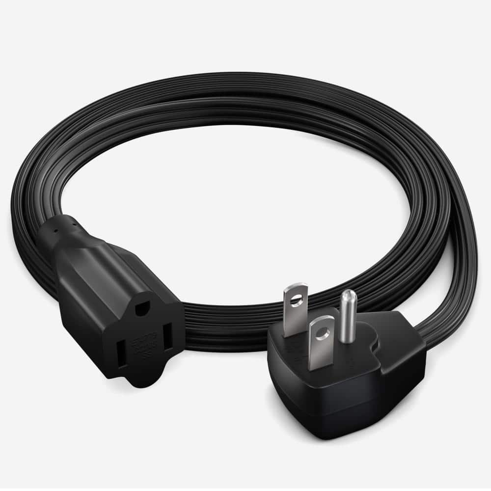 4 ft. 14/3 Medium/Heavy Duty Indoor Extension Cord Flat Plug Flat Wire, 15Amps, Black price history on PriceWatchPro