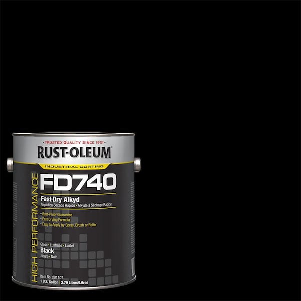 Rust-Oleum 1 gal. FD740 Gloss Black Interior/Exterior Fast Dry Alkyd ...