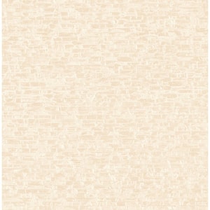 Belvedere Cream Faux Slate Paper Strippable Wallpaper (Covers 56.4 sq. ft.)