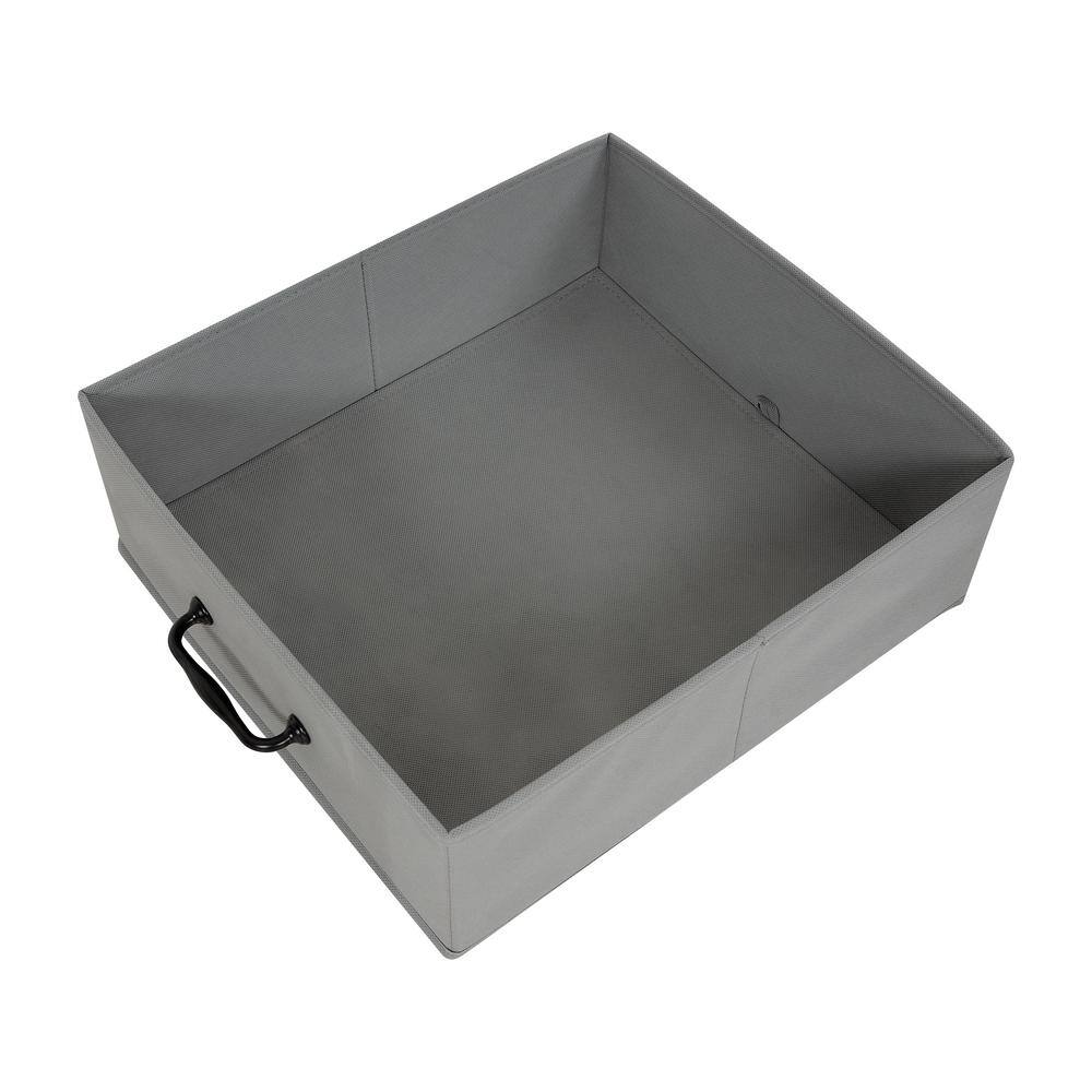 Gray Metal and Wood Rolling 2-Drawer Nightstand