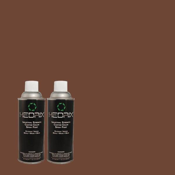 Hedrix 11 oz. Match of 710B-7 Rich Mahogany Low Lustre Custom Spray Paint (2-Pack)