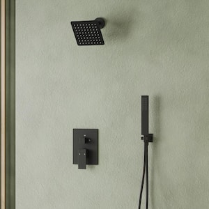 Single-Handle 2-Spray Shower Faucet in Matte Black (Valve Included)