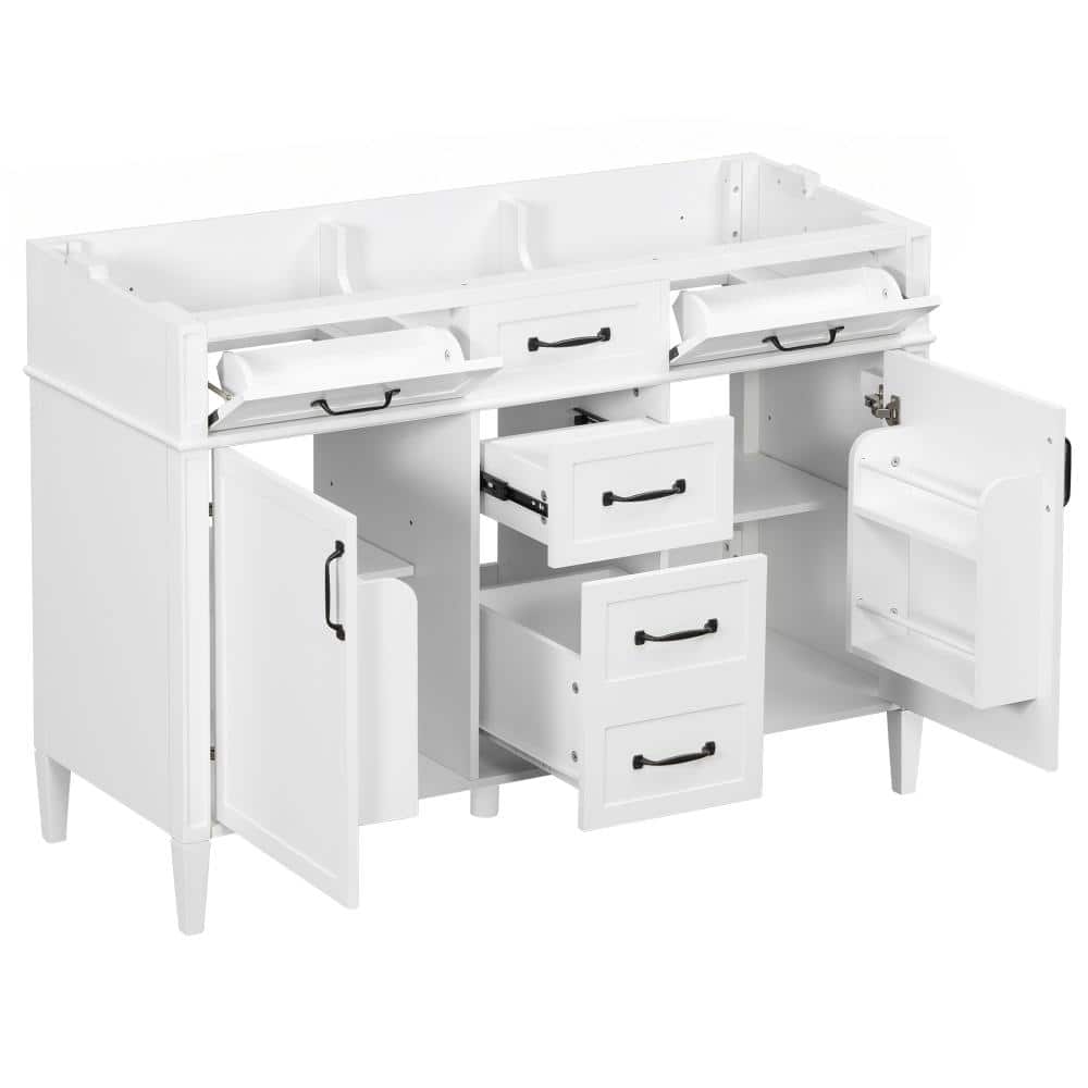 48 in.White Freestanding Bath Vanity,2 Soft Close Doors,4 Drawers,Adjustable Shelf,Cabinet Only price history on PriceWatchPro