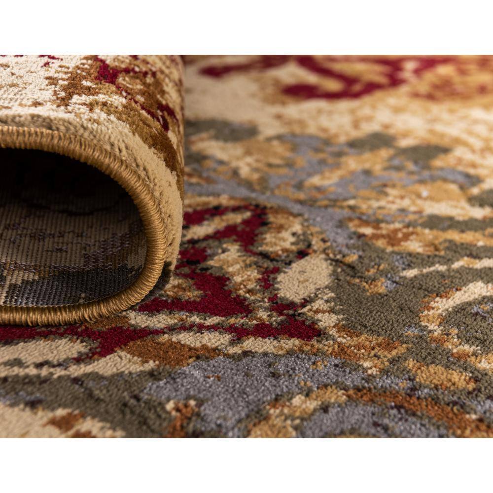 Braided Geometric Blue and Beige 5' x 8' Synthetic Indoor Rug