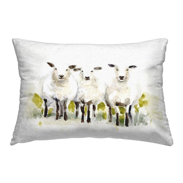 Stupell Industries Subtle Sheep Trio Outdoor Printed Throw Pillow by Victoria Barnes