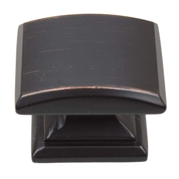 GlideRite 1-1/4 in. Oil Rubbed Bronze Domed Convex Square Cabinet Knob (10-Pack)
