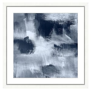''Navy blue abstract II'' Framed Archival Paper Wall Art (24 in. x 24 in. Full Size)