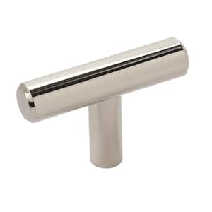 Bar Pulls 1-15/16 in. (49 mm) Polished Nickel T-Shaped Cabinet Knob (10-Pack)