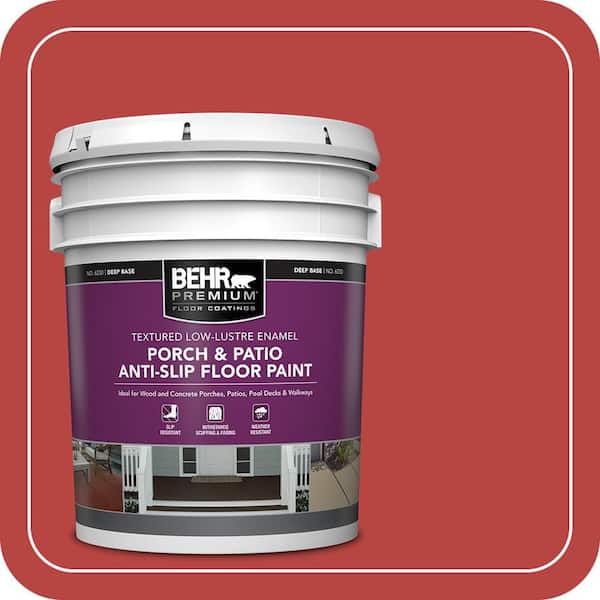 5 gal. #OSHA-5 OSHA SAFETY RED Textured Low-Lustre Enamel Interior/Exterior Porch and Patio Anti-Slip Floor Paint
