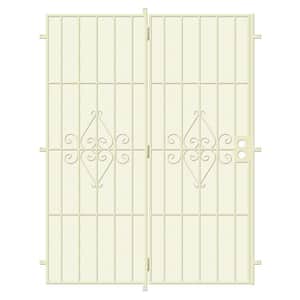 Su Casa 60 in. x 80 in. Navajo White Projection Mount Outswing Steel Patio Security Door with Expanded Metal Screen