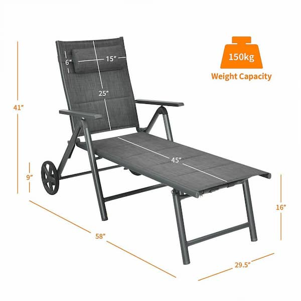 Metal sun loungers with wheels hot sale