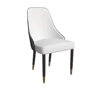 Allure Modern Dining Chairs Fabric Seat and Back Solid Wood Legs Contemporary Side Chairs in White Black