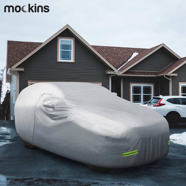 Mockins 185 x 70 x 60 190T Silver Polyester Car Cover - The All Weather  Car Cover is Lightweight, Breathable & Waterproof and Will Protect Your
