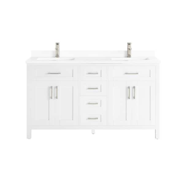 Ove Decors Tahoe Lux 60 In W Bath Vanity White With Cultured Marble Top Basins 15vva Tahl60 00 The Home Depot Ove Decors Tahoe Lux 60 In W Bath, Ove Decors Lakeview 60 Vanity White